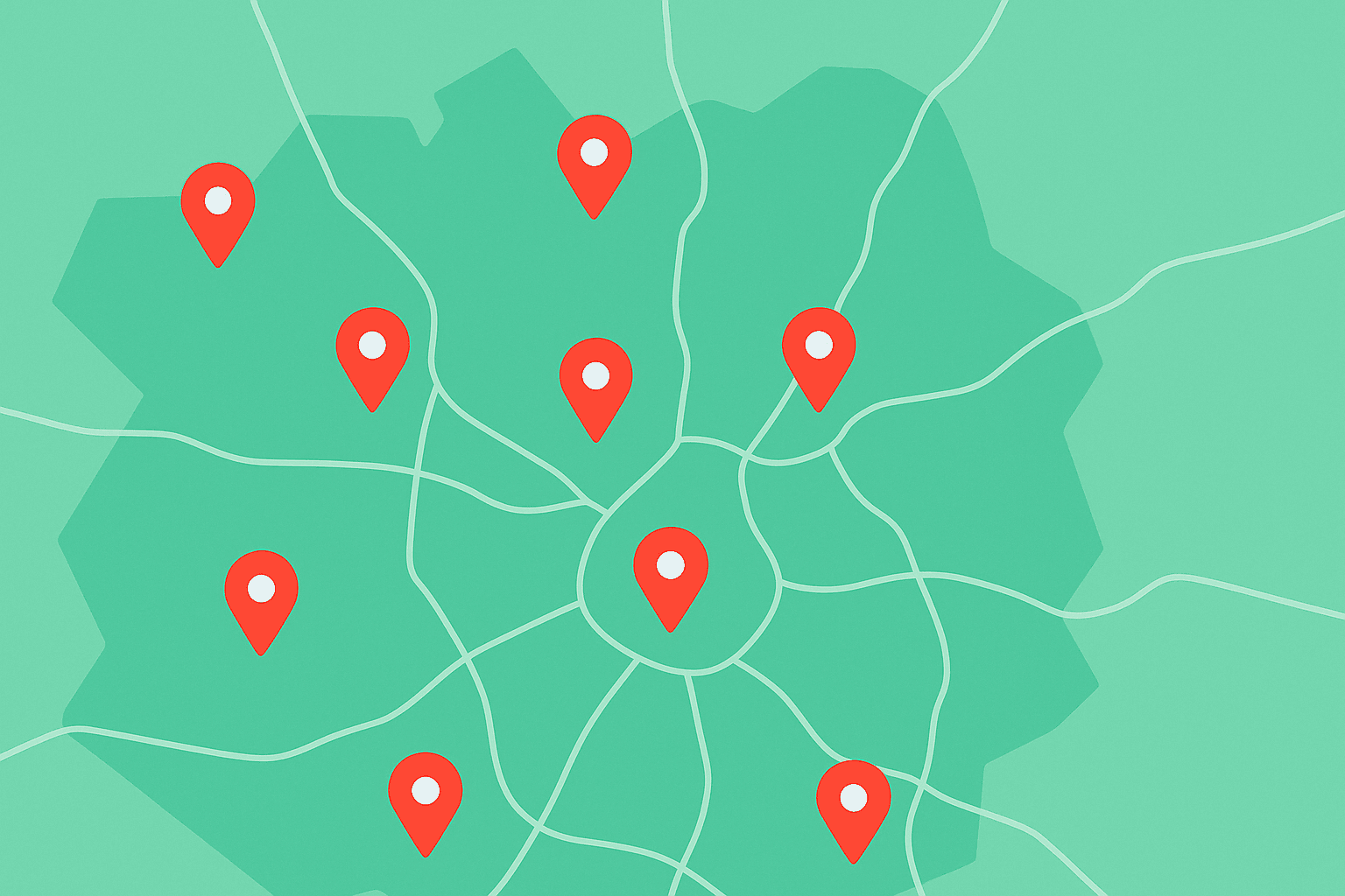 O'Brierry Service Areas Map